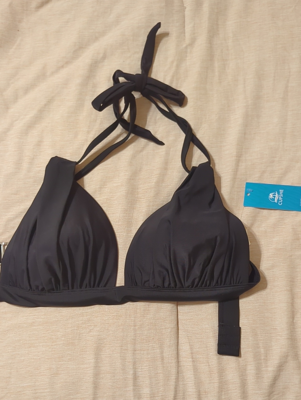 Cupshe Black Halter Swim Top